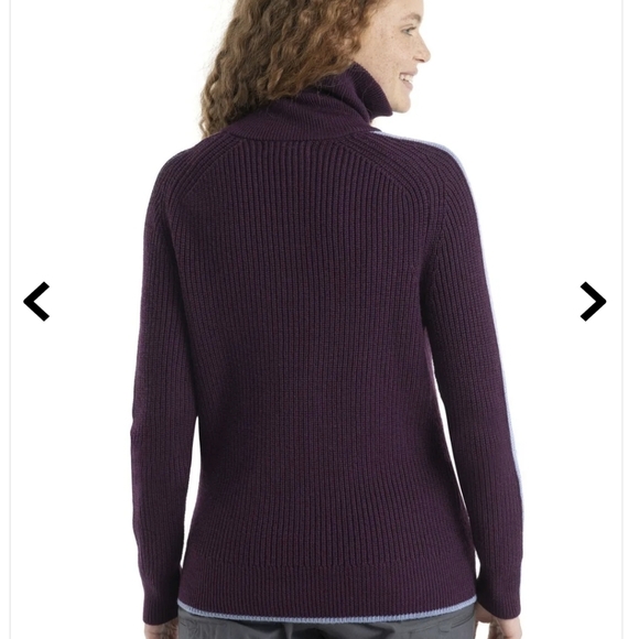 Icebreaker Women's Merino Lodge Long Sleeve Half Zip Sweater - NIGHTSHADE/ KYANI - Picture 2 of 11